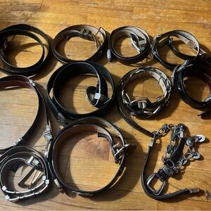 Lot of 11 Assorted 90s Brighton Leather Belts Collection Western